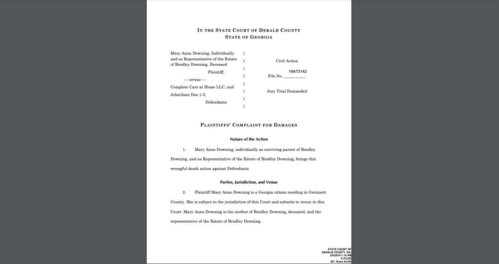 Downing v. Complete Care at Home, LLC Bell Law Firm